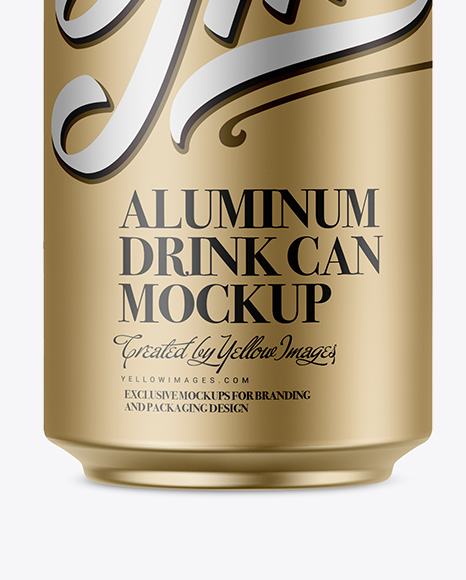 330ml Matte Metallic Aluminium Can Mockup