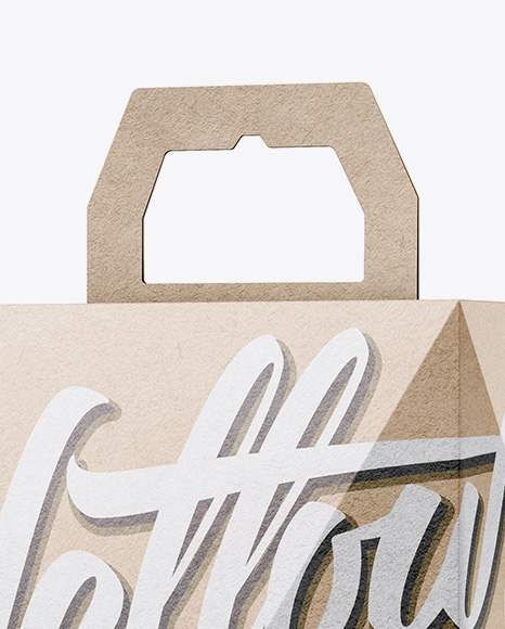 Kraft Carton Box Mockup - Half Side View