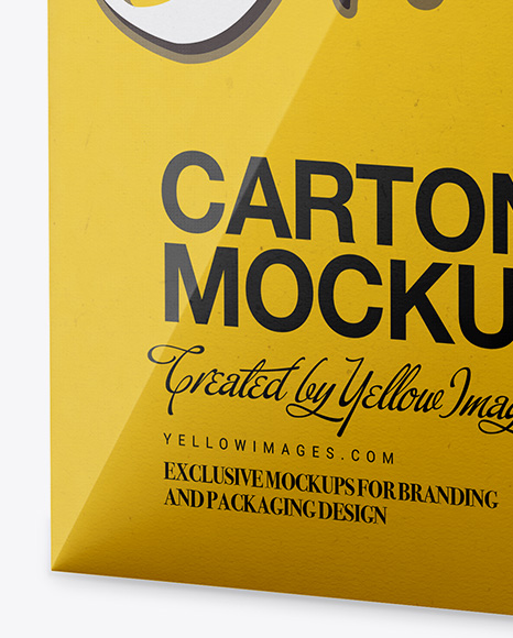 Matte Square Carton Box Mockup - Half Side View