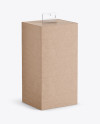 Kraft Carton Box with Hang Tab Mockup - Half Side View (high-angle shot)