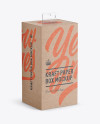 Kraft Carton Box with Hang Tab Mockup - Half Side View (high-angle shot)