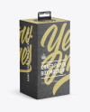 Kraft Carton Box with Hang Tab Mockup - Half Side View (high-angle shot)