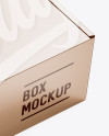 Metallic Carton Box Mockup - Half Side View (high-angle shot)