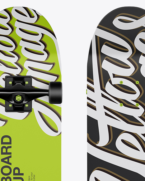 Skateboard Mockup - Front & Back View