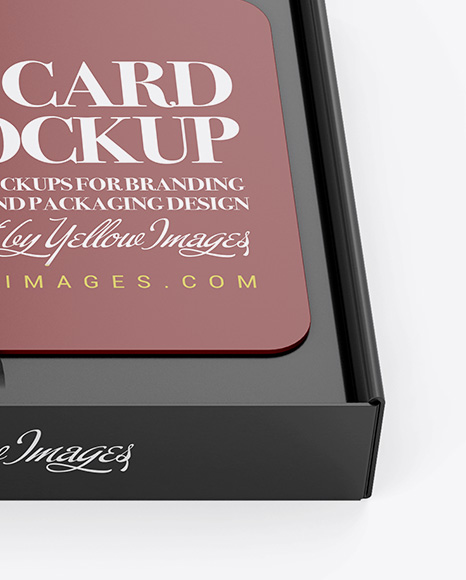 Gift Card in a Box Mockup - Front View (High-Angle Shot)