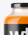 Clear Glass Bottle with Carrot Juice Mockup