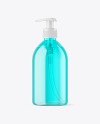 Color Plastic Cosmetic Bottle with Pump Mockup