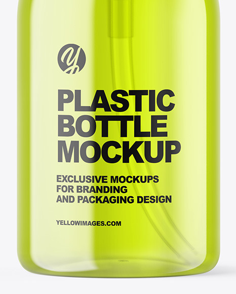 Color Plastic Cosmetic Bottle with Pump Mockup