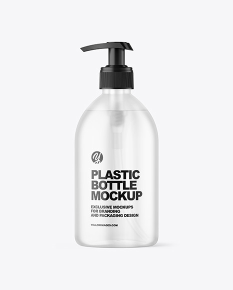 Frosted Cosmetic Bottle with Pump Mockup Frosted Cosmetic Bottle with Pump Mockup