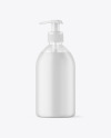 Frosted Liquid Soap Cosmetic Bottle with Pump Mockup