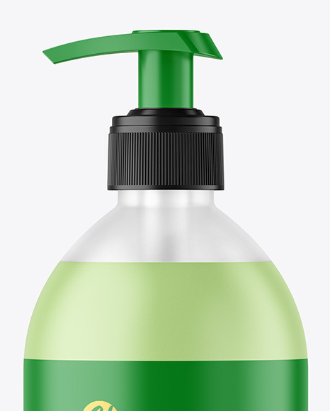 Frosted Liquid Soap Cosmetic Bottle with Pump Mockup