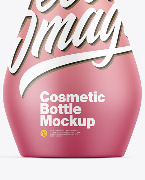 Matte Cosmetic Bottle with Pump Mockup
