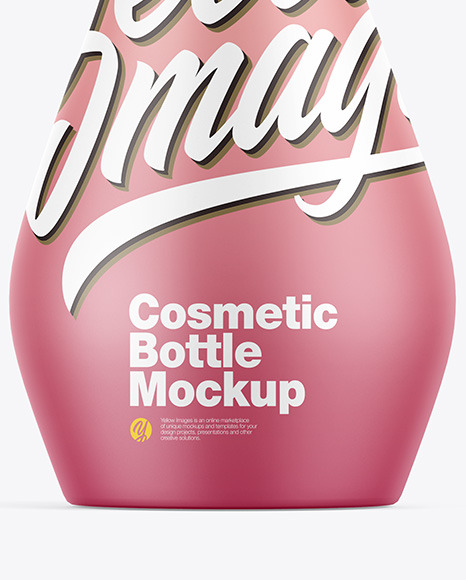 Matte Cosmetic Bottle with Pump Mockup