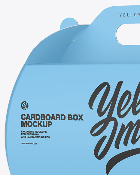 Cardboard Box w/ Handle Mockup