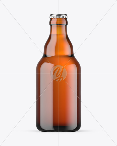 Amber Glass Beer Bottle Mockup