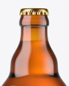 Amber Glass Beer Bottle Mockup