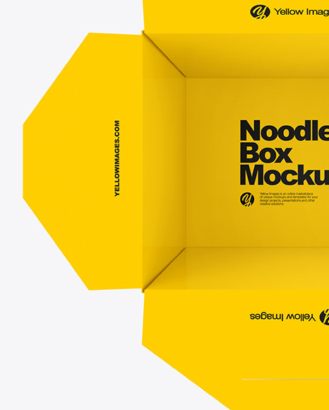 Opened Glossy Paper Noodles Box Mockup