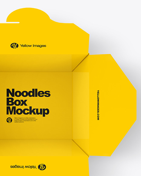 Opened Glossy Paper Noodles Box Mockup