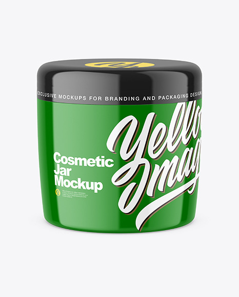 Glossy Cosmetic Jar Mockup - Body cream jar