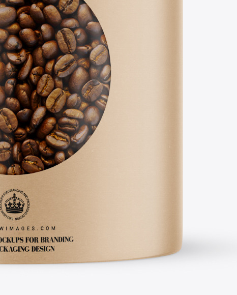 Kraft Tube with Coffee Beans Mockup