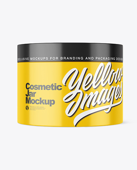 Glossy Plastic Cosmetic Jar Mockup