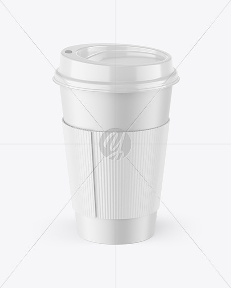 Matte Coffee Cup With Holder Mockup