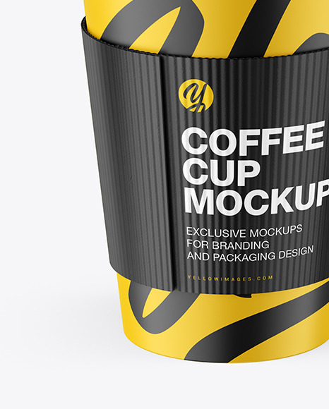 Matte Coffee Cup With Holder Mockup