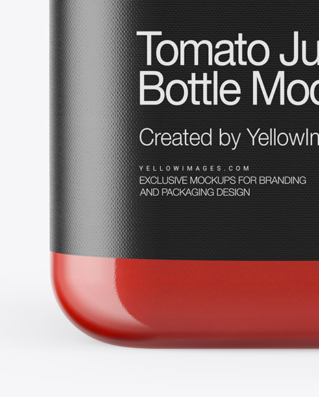 Square Tomato Juice Bottle Mockup