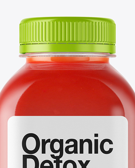 Square Tomato Juice Bottle Mockup