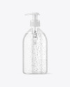 Clear Cosmetic Bottle with Pump Mockup Clear Cosmetic Bottle with Pump Mockup