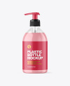 Clear Liquid Soap Cosmetic Bottle with Pump Mockup Clear Liquid Soap Cosmetic Bottle with Pump Mockup