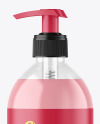 Clear Liquid Soap Cosmetic Bottle with Pump Mockup Clear Liquid Soap Cosmetic Bottle with Pump Mockup