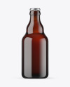 Dark Amber Glass Beer Bottle Mockup