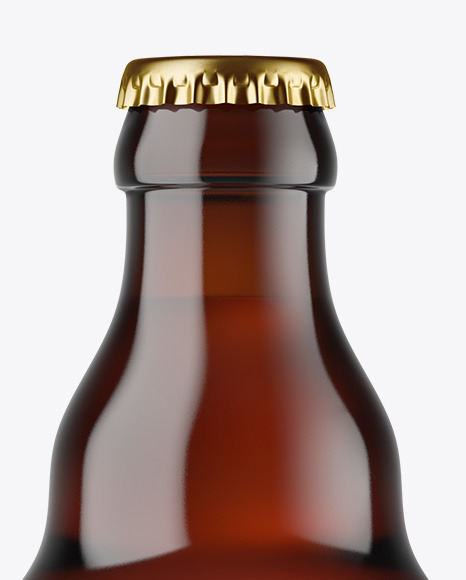 Dark Amber Glass Beer Bottle Mockup