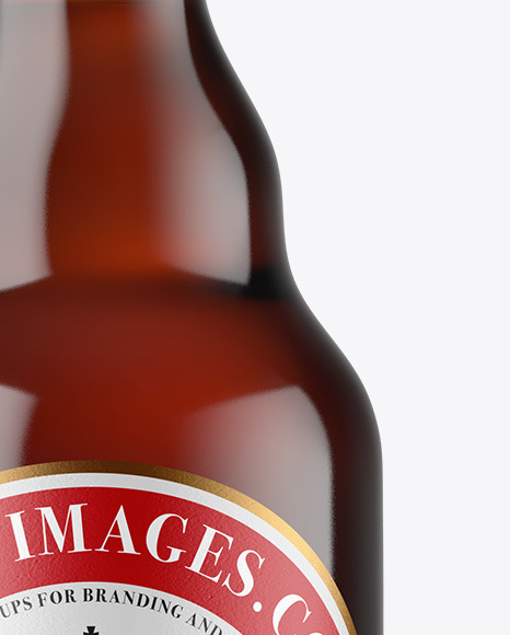 Dark Amber Glass Beer Bottle Mockup