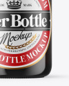 Amber Glass Bottle With Red Ale Mockup