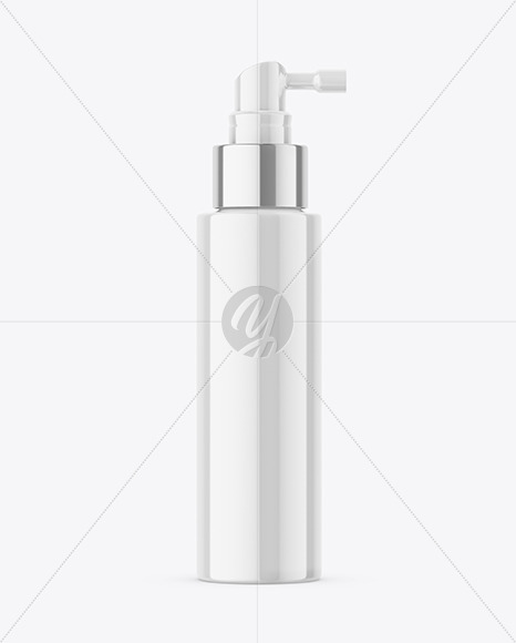 Glossy Plastic Bottle with Pump Mockup