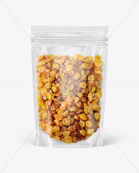 Clear Plastic Pouch w/ Raisin Mockup