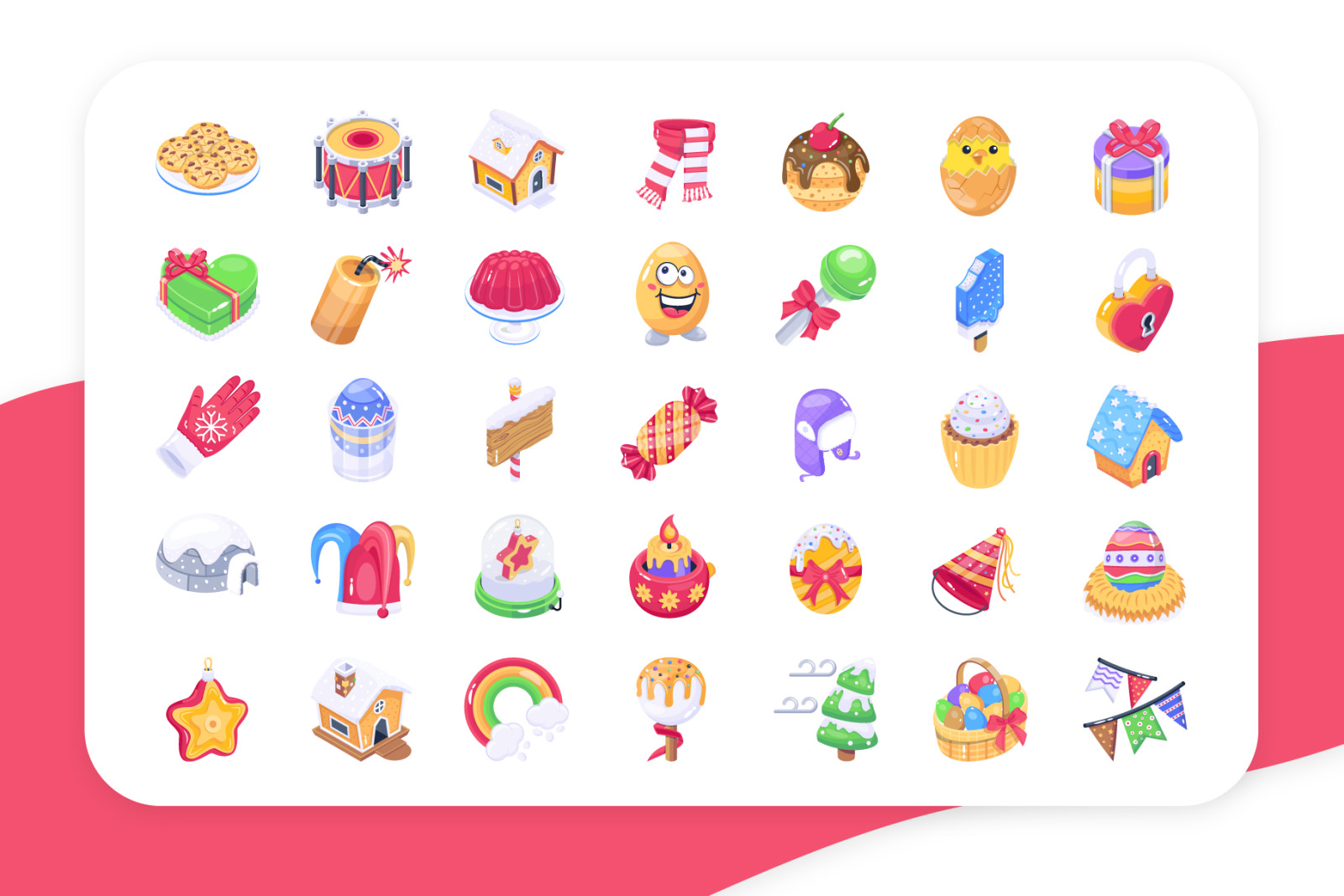 75 Isometric Festive Icons 75 Isometric Festive Icons