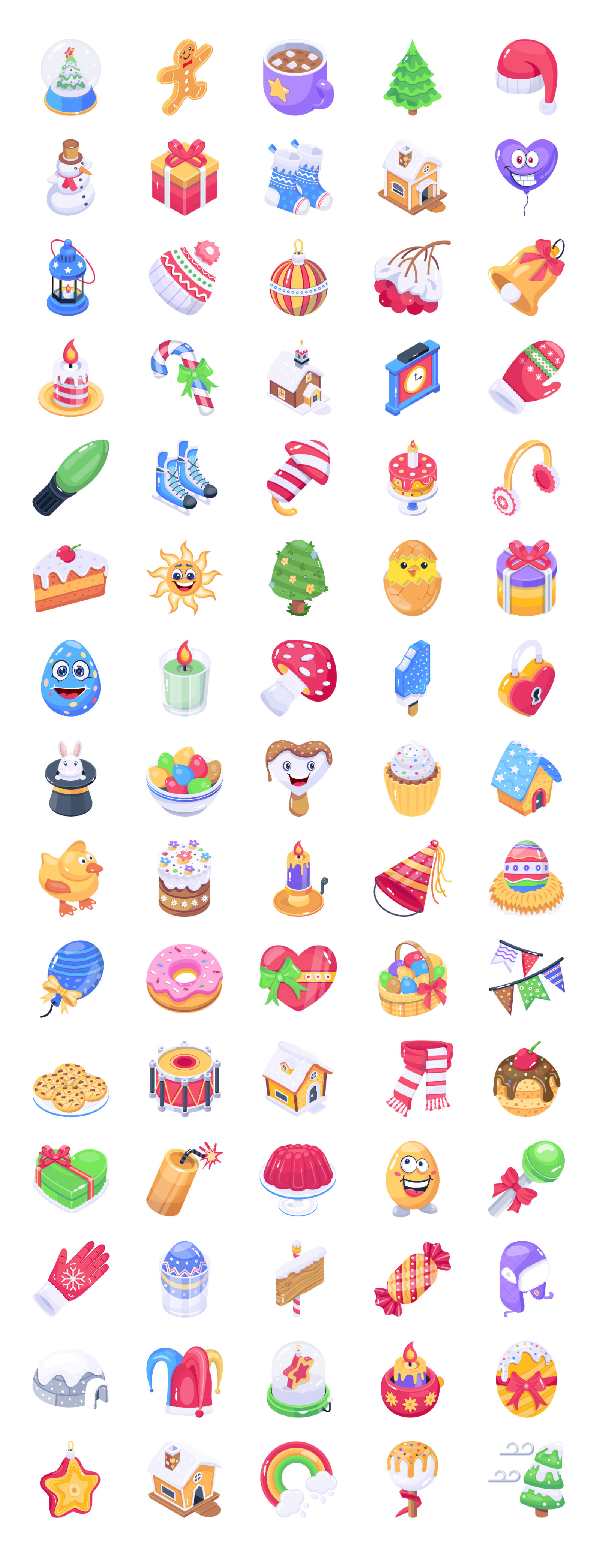 75 Isometric Festive Icons 75 Isometric Festive Icons