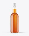 1L Clear Glass Whisky Bottle Mockup