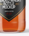 1L Clear Glass Whisky Bottle Mockup