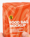 Glossy Food Bag in a Hand Mockup