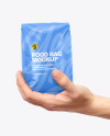 Matte Food Bag in a Hand Mockup