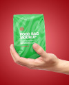 Matte Food Bag in a Hand Mockup