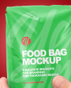 Matte Food Bag in a Hand Mockup