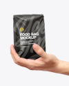 Matte Food Bag in a Hand Mockup