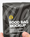 Matte Food Bag in a Hand Mockup