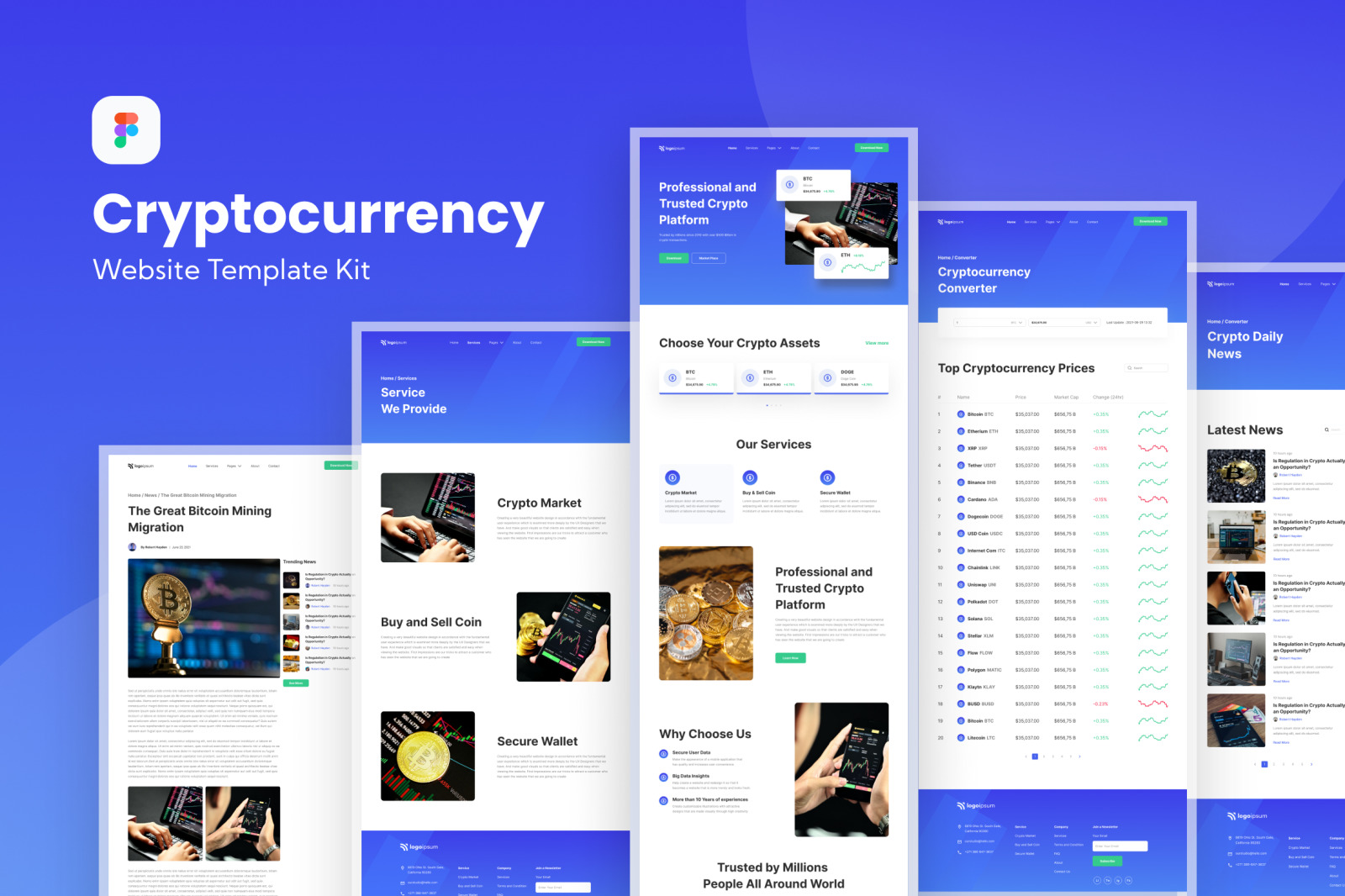 Cryptocurrency Website Template Kit