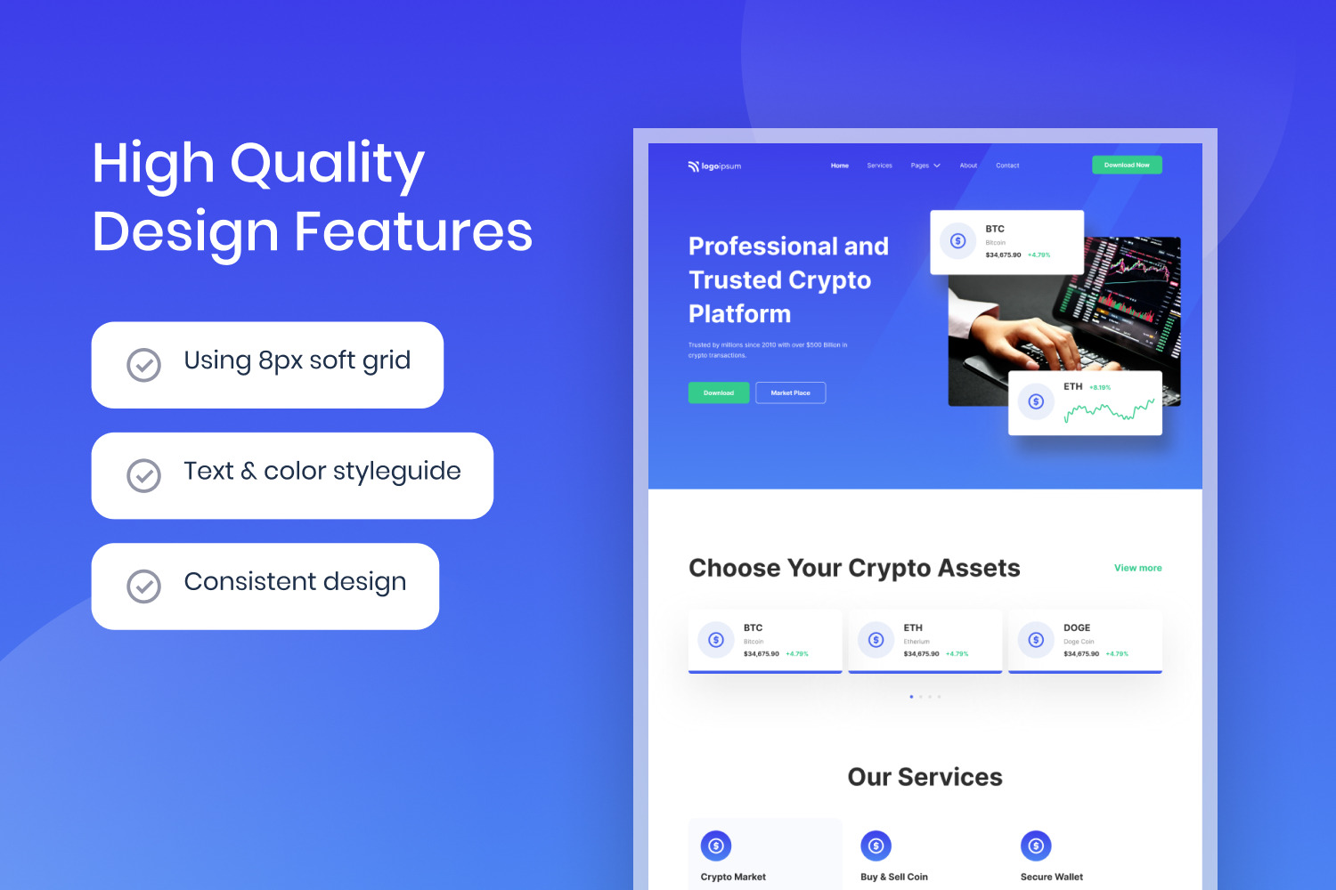 Cryptocurrency Website Template Kit